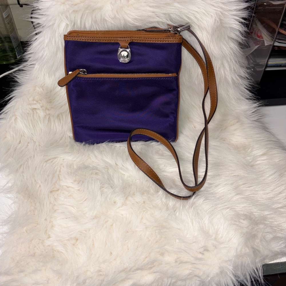 MICHAEL Michael Kors Purple and Tan Crossbody Bag